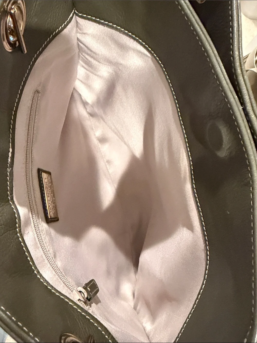 Valentino Olive Green Leather Shoulder Bag with Gold Chain Straps - Picture 10 of 14
